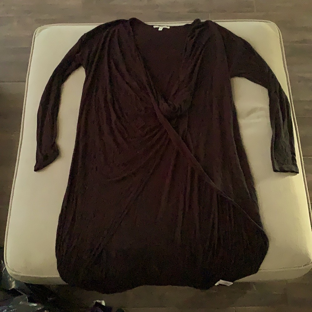 Women’s long sleeve black shirt: high low shirt